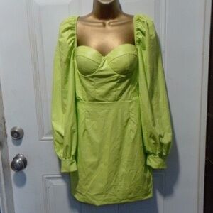 COPY - Lime green long sleeve dress